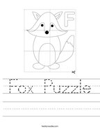 Fox Puzzle Handwriting Sheet