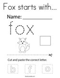 Fox starts with Coloring Page