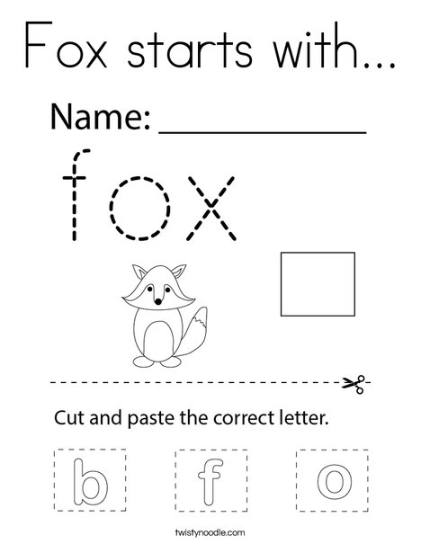Fox starts with... Coloring Page