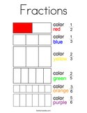 Fractions Coloring Page