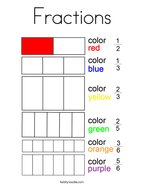 Fractions Coloring Page