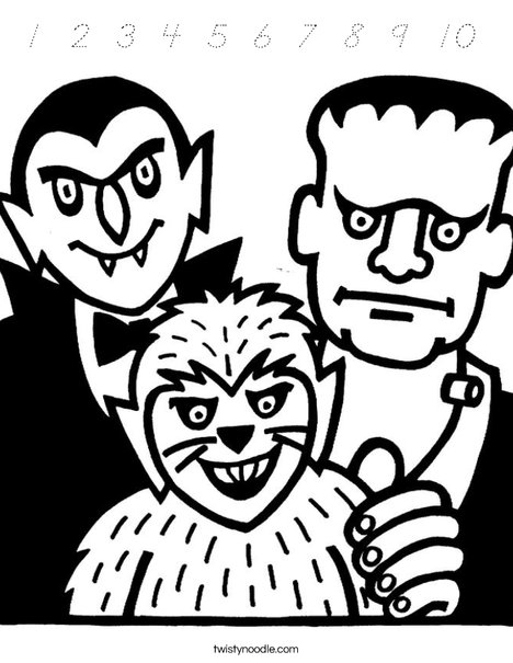 Frankensteins Coloring Page