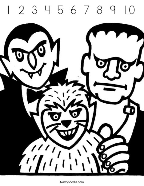 Frankensteins Coloring Page
