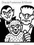 Dracula Frankenstein & Monster Coloring Page