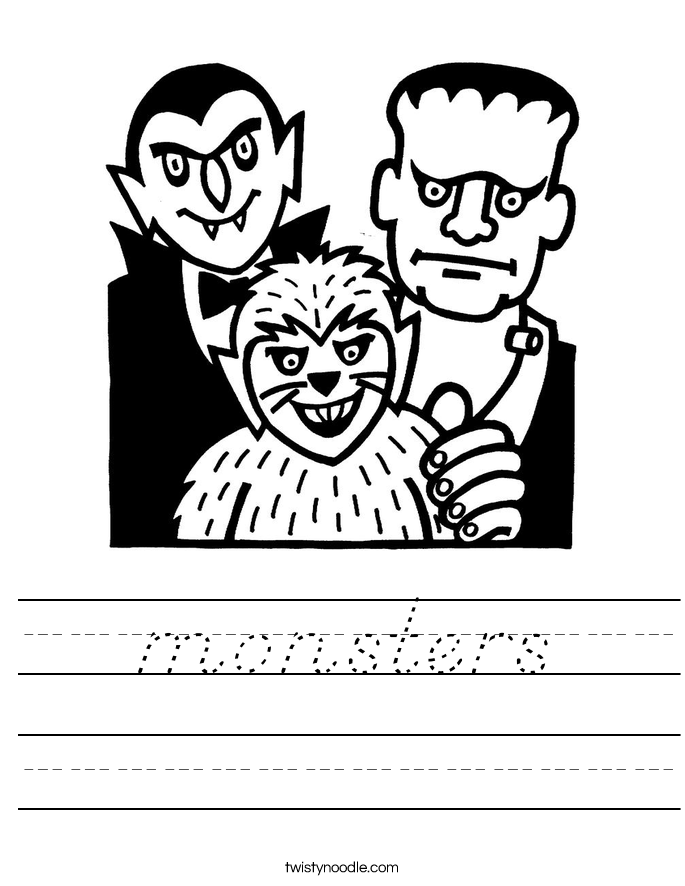 monsters Worksheet