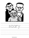scary Worksheet