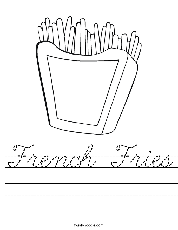 French Fries Worksheet