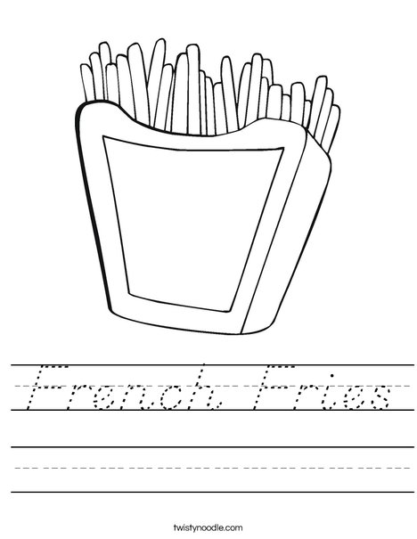 French Fries Worksheet