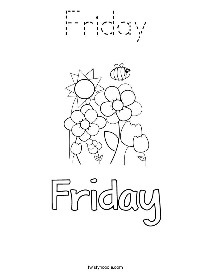 Friday Coloring Page Tracing - Friday 89 Coloring Page Blockoutline