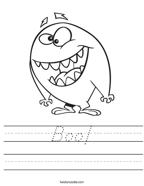 Friendly Monster Worksheet