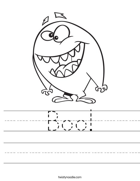 Friendly Monster Worksheet