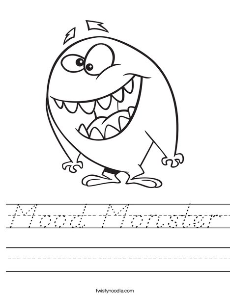 Friendly Monster Worksheet