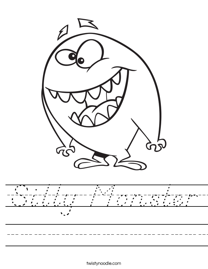 Silly Monster Worksheet