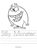 Silly Monster Worksheet