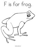 F is for frog. Coloring Page