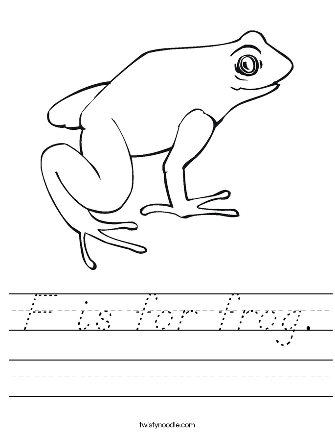 F is for frog. Worksheet