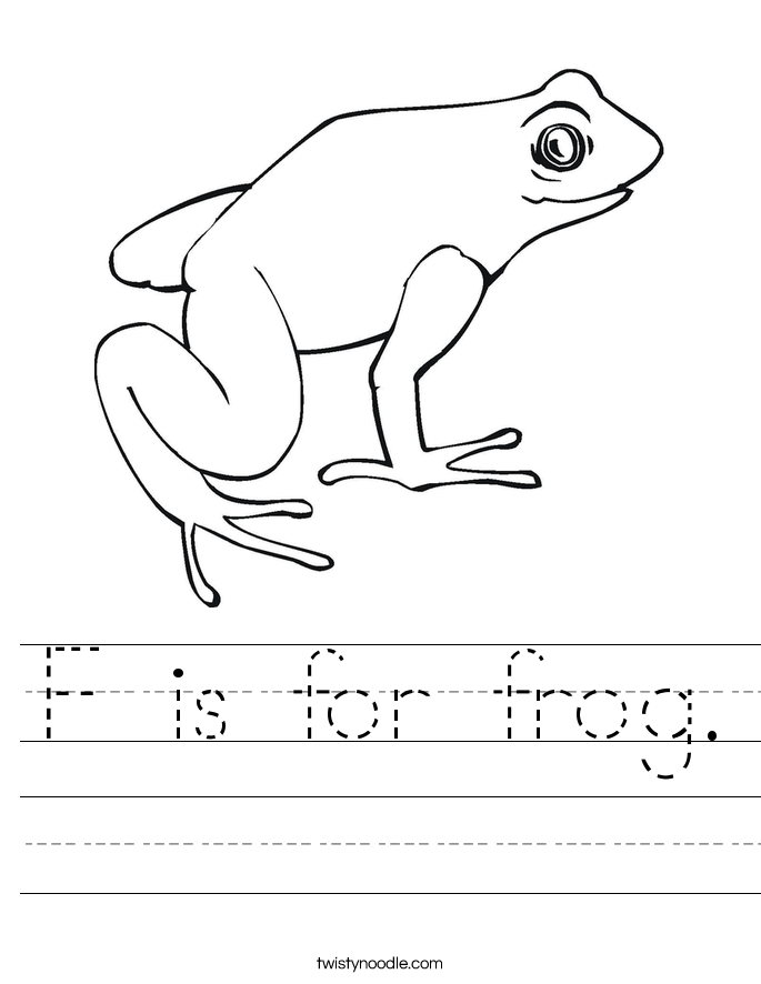 F is for frog. Worksheet