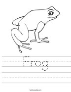 Frog Handwriting Sheet