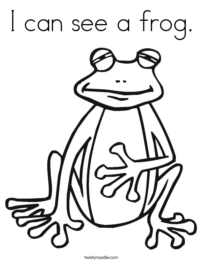 I can see a frog. Coloring Page