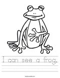 I can see a frog. Worksheet