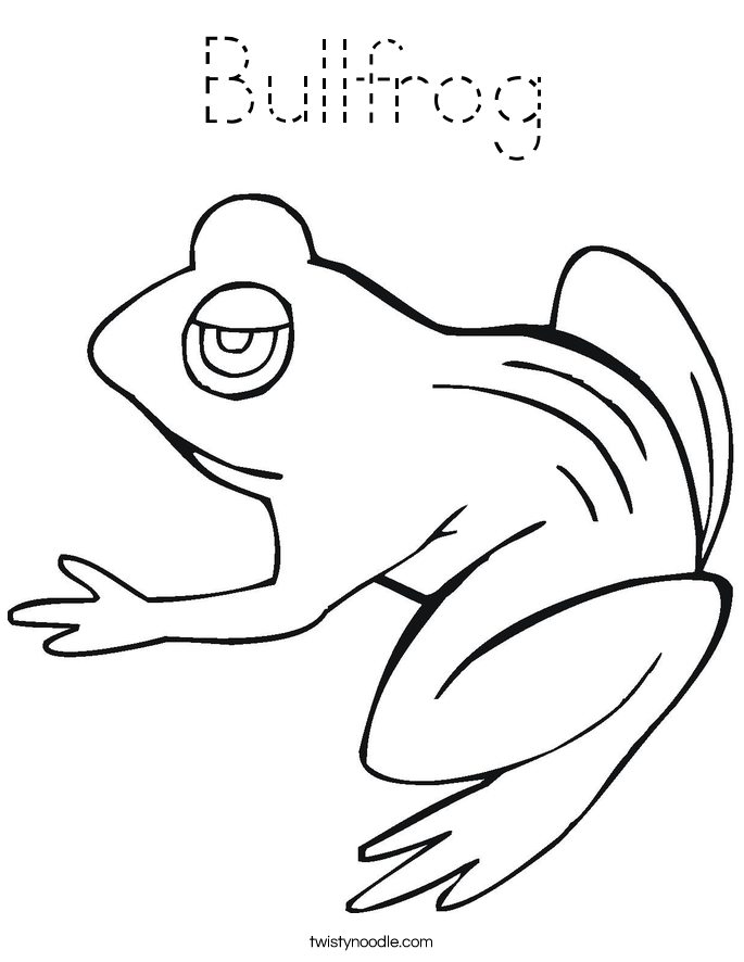 Bullfrog Coloring Page Tracing Twisty Noodle