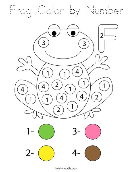 Frog Color by Number Coloring Page