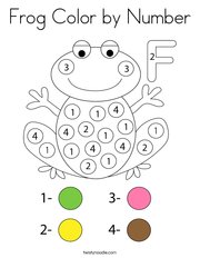 Frog Color by Number Coloring Page