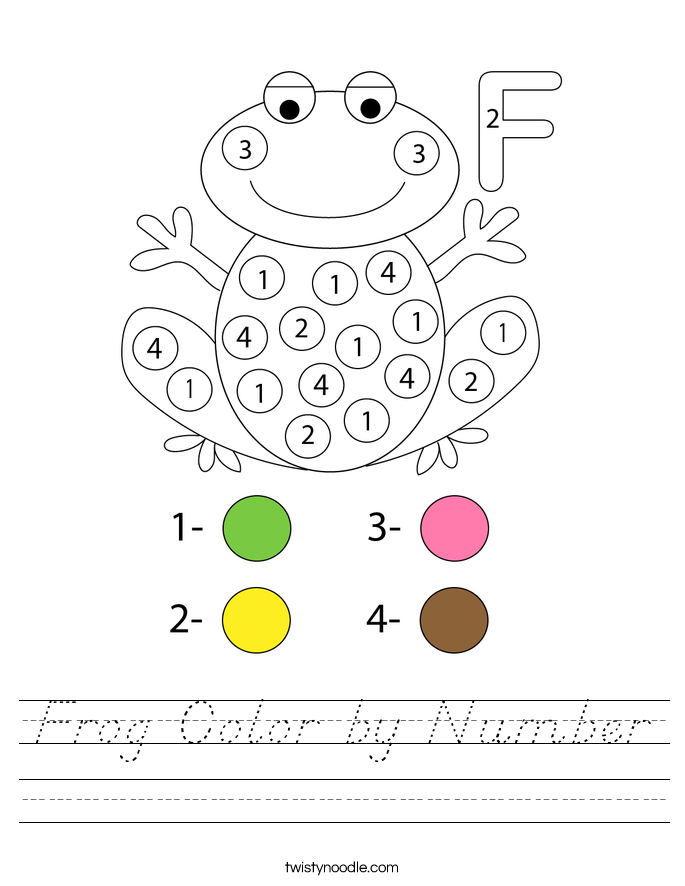 Frog Color by Number Worksheet