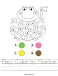 Frog Color by Number Worksheet