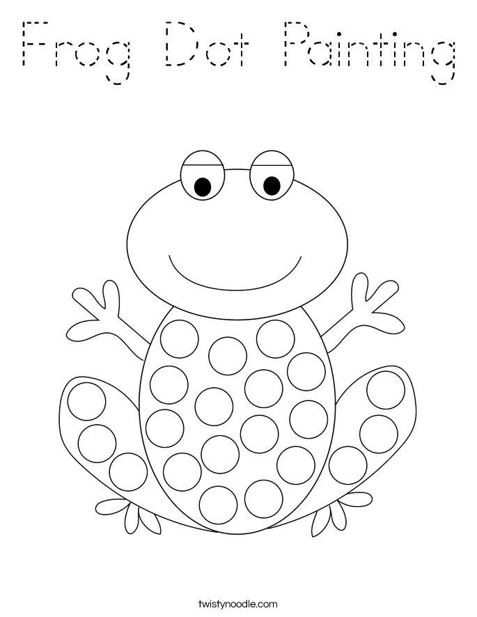 Frog Dot Painting Coloring Page