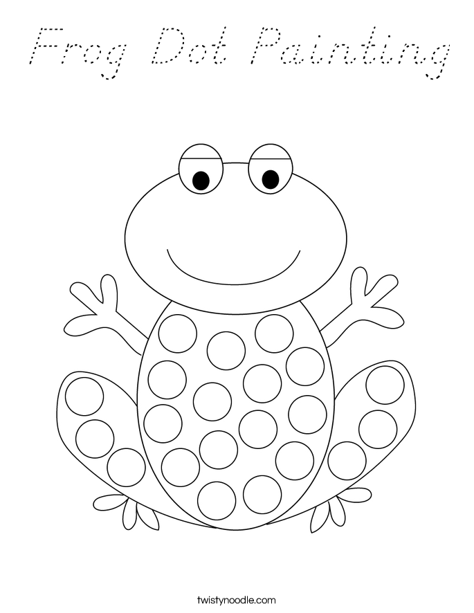 Frog Dot Painting Coloring Page