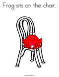 Frog sits on the chair. Coloring Page
