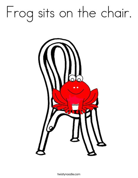 Frog on chair Coloring Page