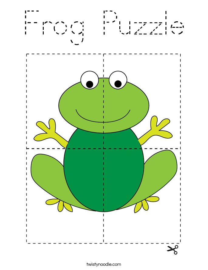 Frog Puzzle Coloring Page