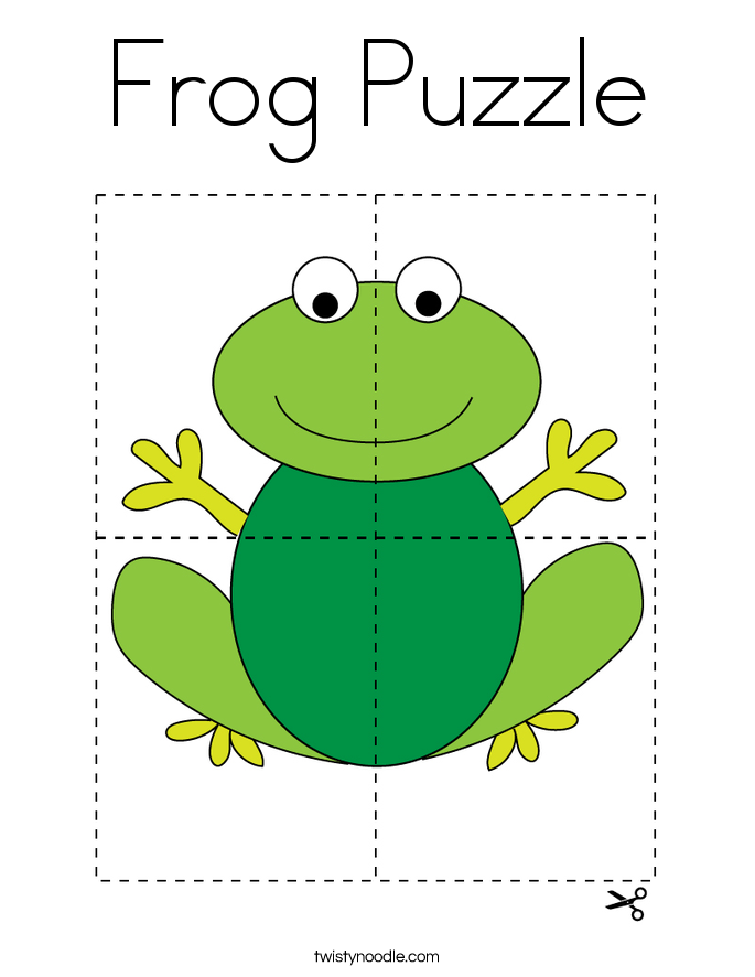 Frog Puzzle Coloring Page