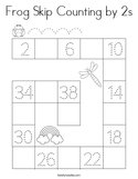 Frog Skip Counting by 2s Coloring Page