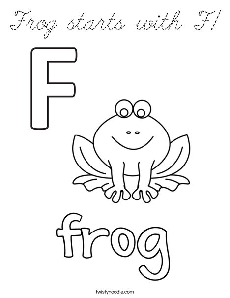Frog starts with F! Coloring Page