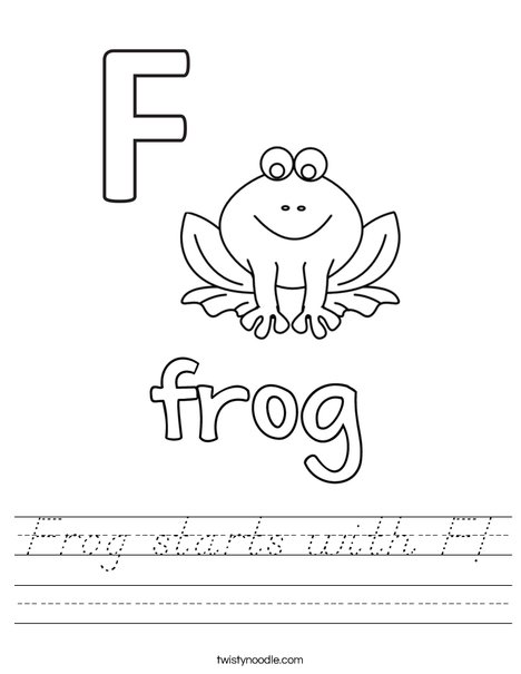 Frog starts with F! Worksheet