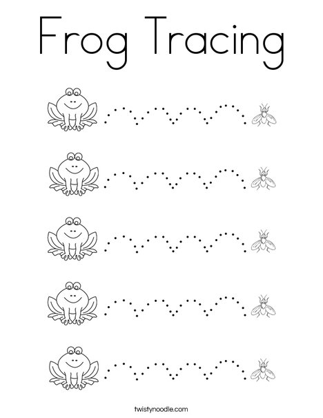 Download Frog Tracing Coloring Page - Twisty Noodle