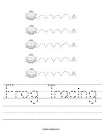 Frog Tracing Handwriting Sheet