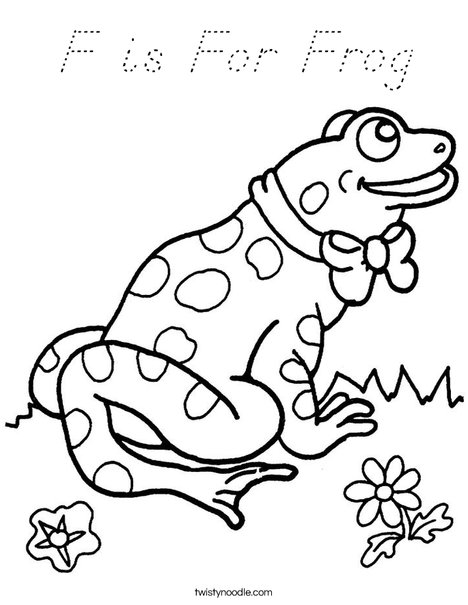 Frog with Tie Coloring Page