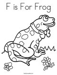F is For Frog Coloring Page