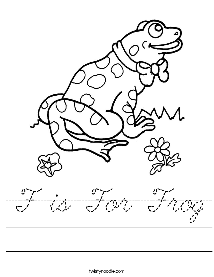 F is For Frog Worksheet