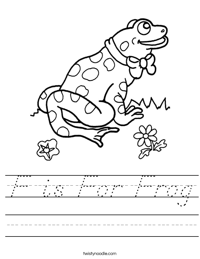 F is For Frog Worksheet