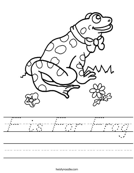 Frog with Tie Worksheet