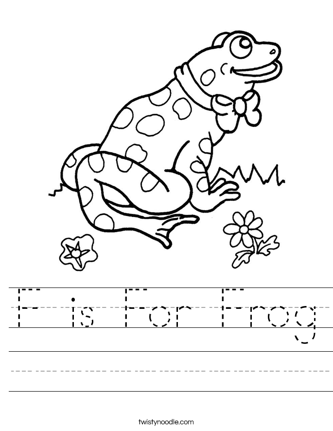 F is For Frog Worksheet