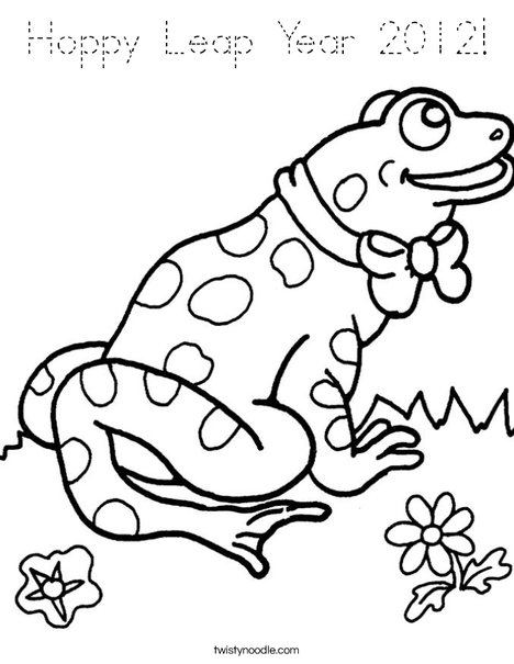 Frog with Tie Coloring Page