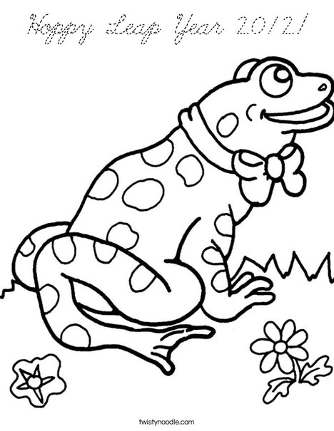 Frog with Tie Coloring Page