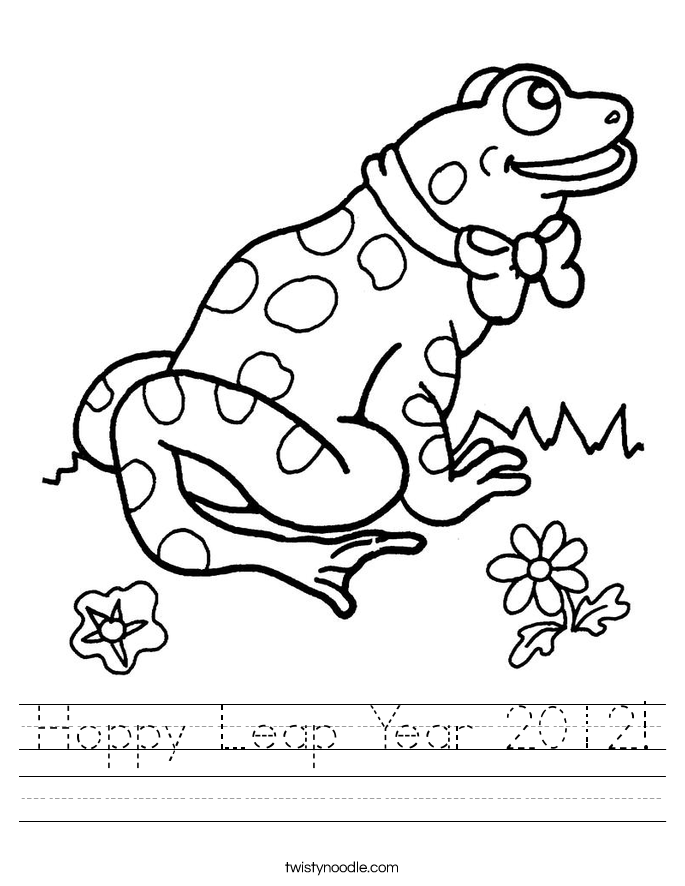 Hoppy Leap Year 2012! Worksheet