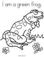 I am a green frog Coloring Page